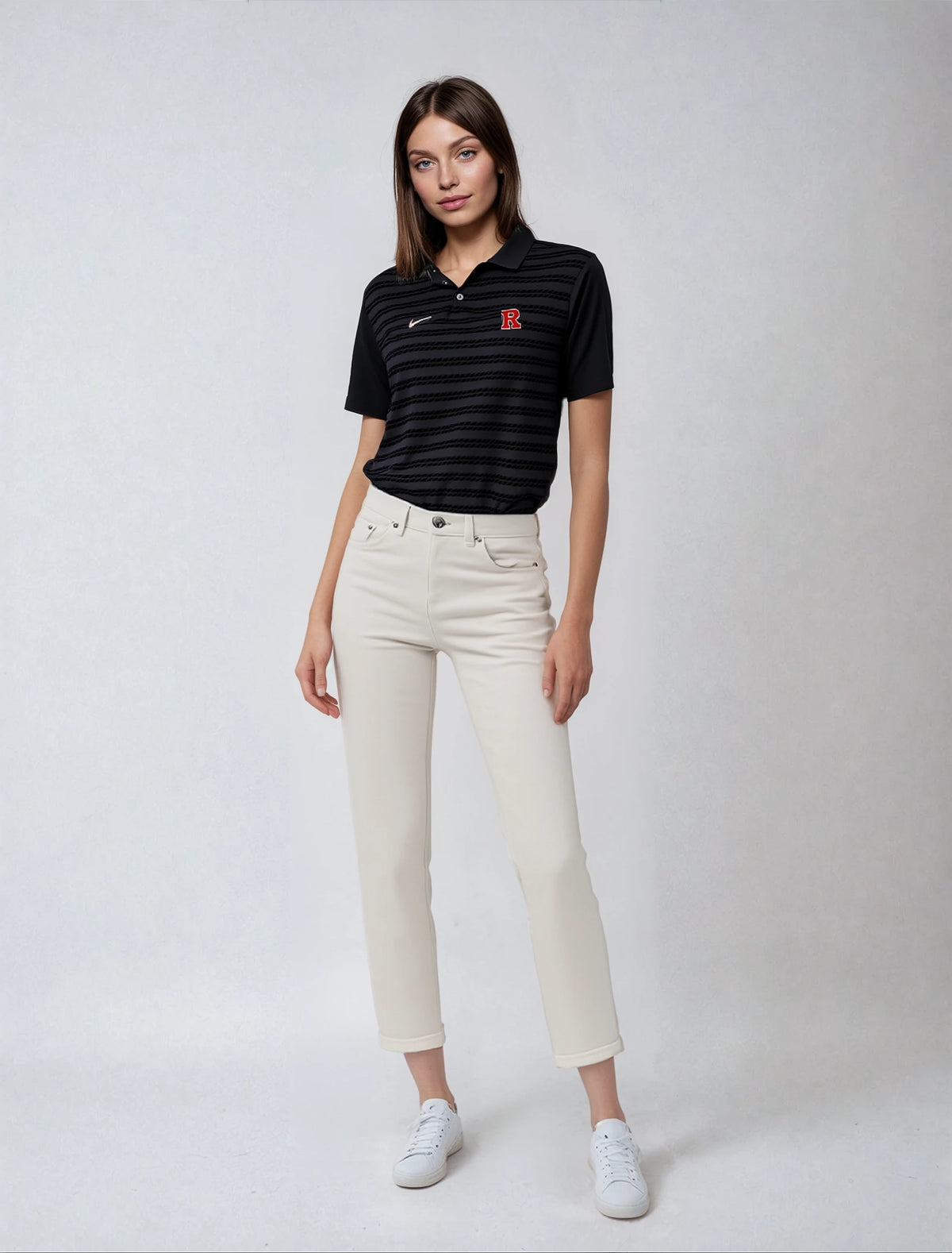 Official Sideline Embroidered Nike "R Bar" Striped Polo