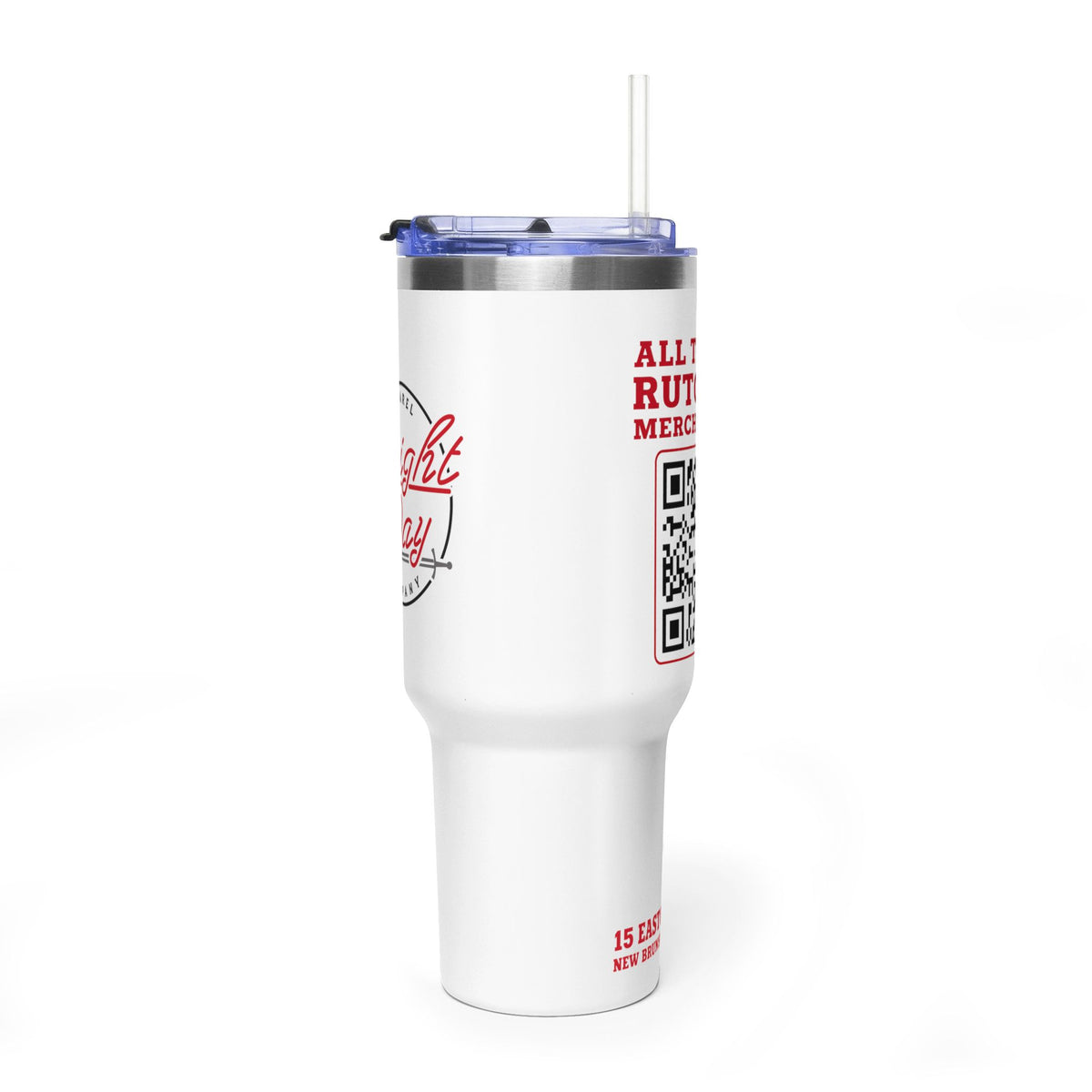 40oz Vacuum Tumbler – Knight & Day Logo Insulated Travel Mug Printify rutgers merchandise and apparel