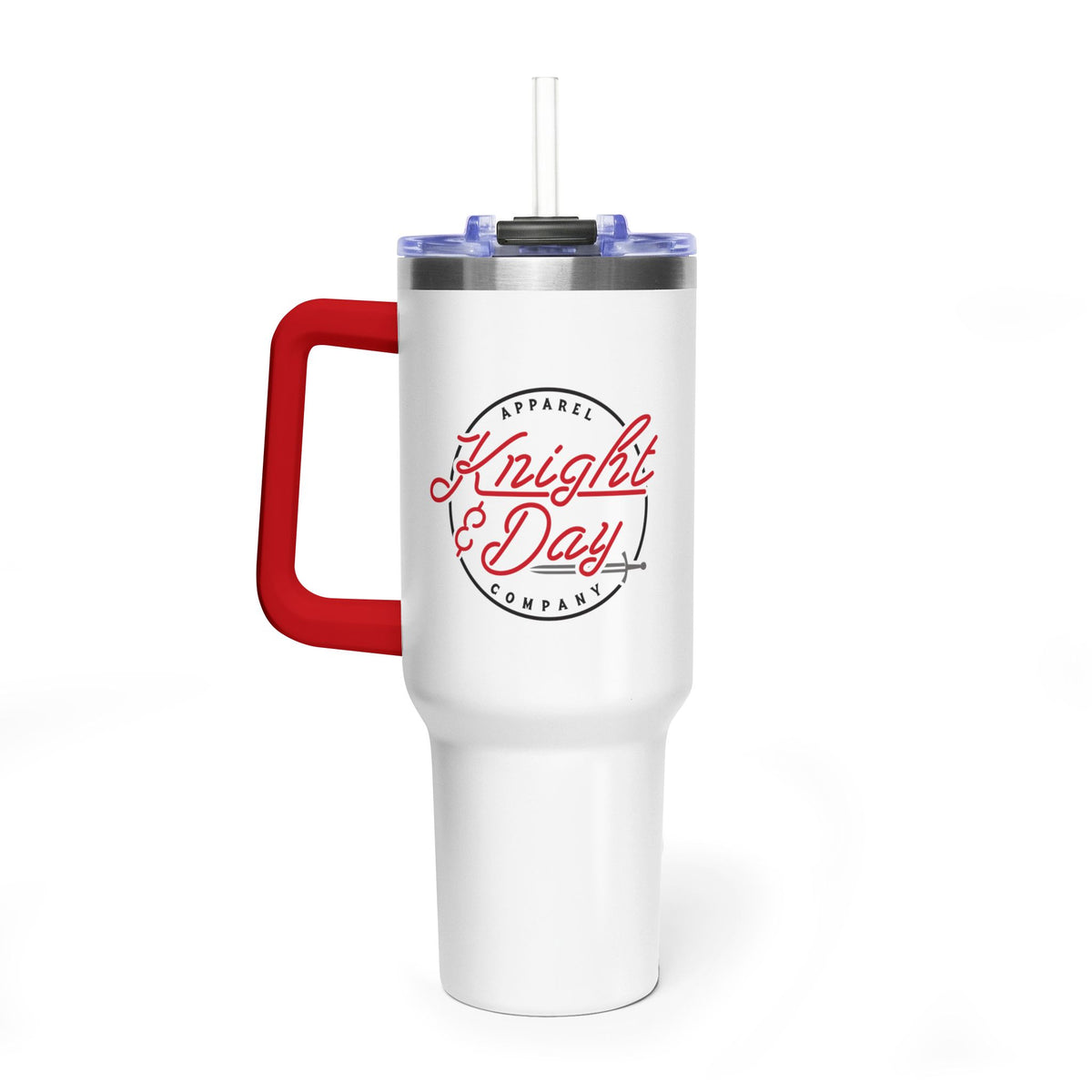 40oz Vacuum Tumbler – Knight & Day Logo Insulated Travel Mug Printify rutgers merchandise and apparel