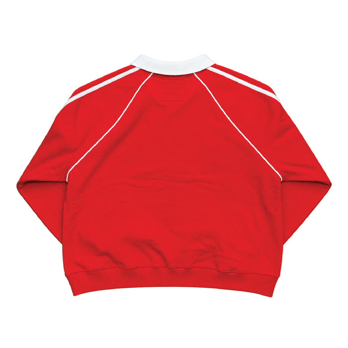 Women's Striped Collar Fleece Crewneck Fleece Knight & Day Apparel rutgers merchandise and apparel