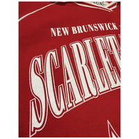 Women's Striped Collar Fleece Crewneck Fleece Knight & Day Apparel rutgers merchandise and apparel